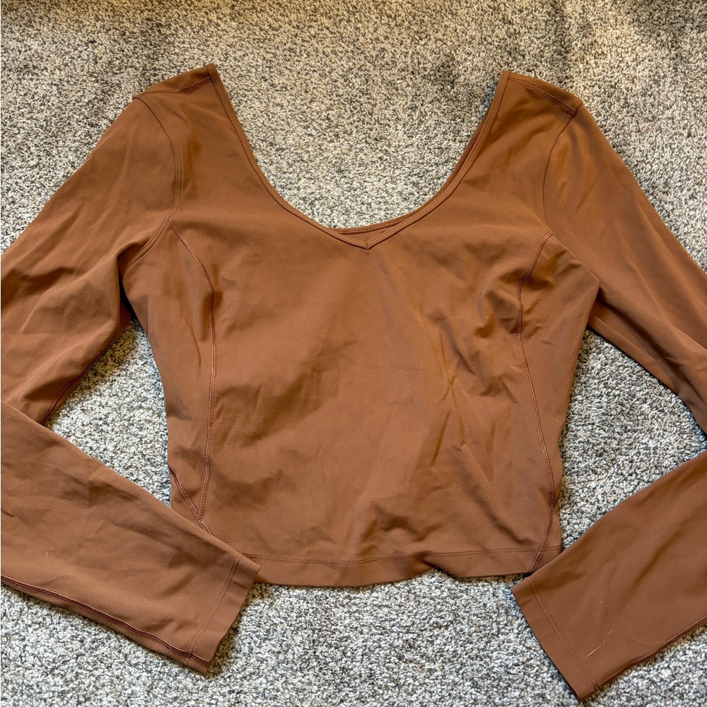 lululemon athletica Brown Long Sleeve Top